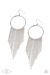 Streamlined Shimmer - White Earrings