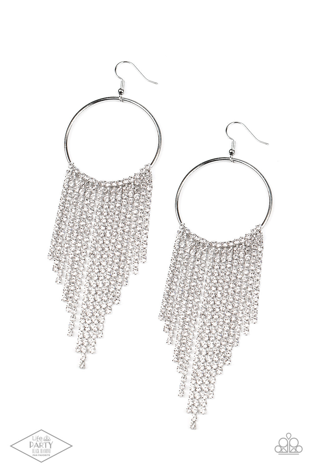 Streamlined Shimmer - White Earrings