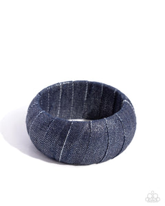 Denim Delight - Blue Bangle Bracelet