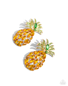 Pineapple Pizzazz - Yellow Earrings