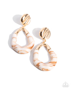 High-Sheen Swirls - Gold Acrylic Earrings