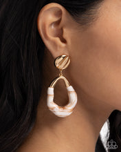 Load image into Gallery viewer, High-Sheen Swirls - Gold Acrylic Earrings
