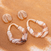 Load image into Gallery viewer, High-Sheen Swirls - Gold Acrylic Earrings
