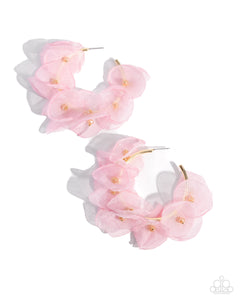 Petaled Pageant - Gold & Pink Floral Earrings