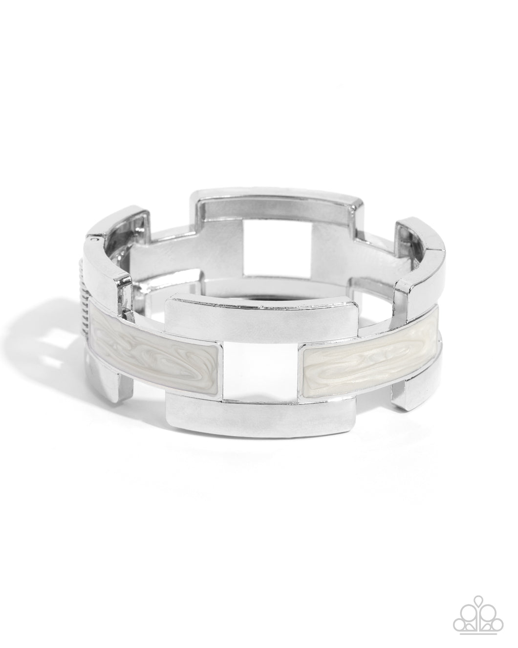 Modern Merger - White Hinge Bracelet