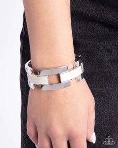 Modern Merger - White Hinge Bracelet