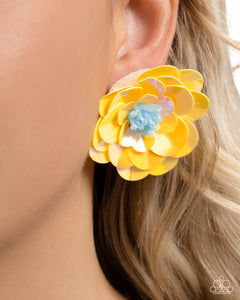 Floating Florals - Yellow Earrings