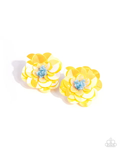 Floating Florals - Yellow Earrings