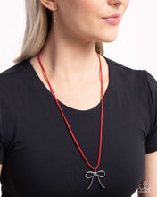 Load image into Gallery viewer, Bolo Bow - Red Necklace
