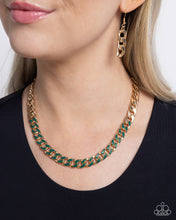 Load image into Gallery viewer, Painted Problem - Green &amp; Gold Necklace
