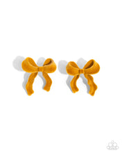 Load image into Gallery viewer, Dapper Dedication - Yellow Bow Earrings
