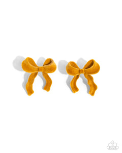 Dapper Dedication - Yellow Bow Earrings