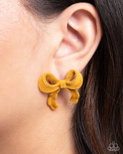 Load image into Gallery viewer, Dapper Dedication - Yellow Bow Earrings
