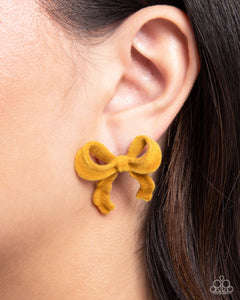 Dapper Dedication - Yellow Bow Earrings