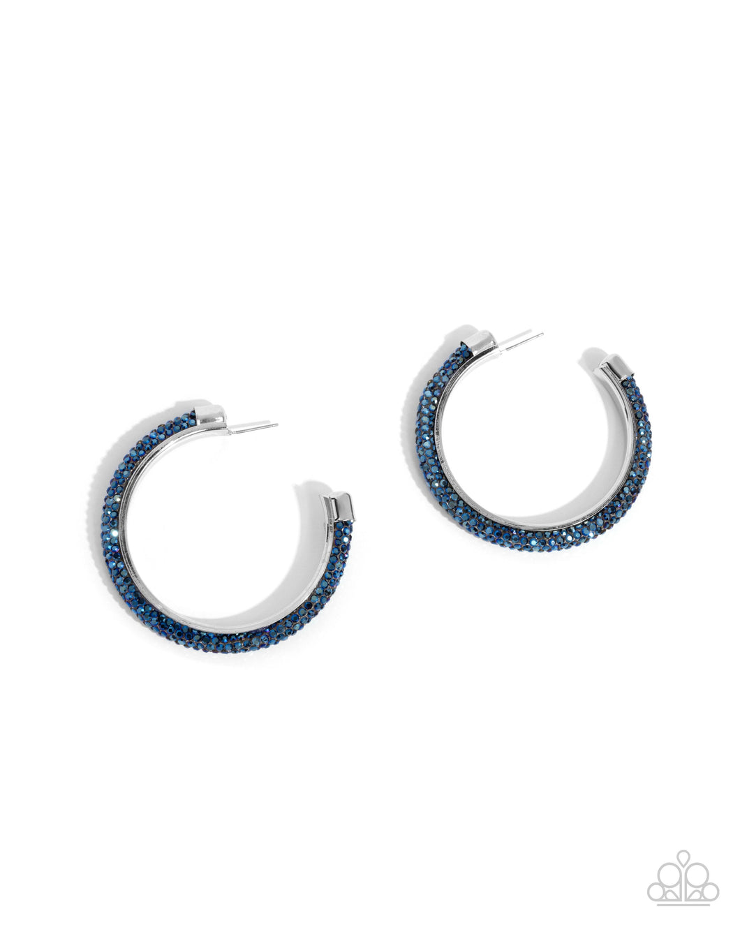 Chiseled Crescendo - Blue Hoop Earrings