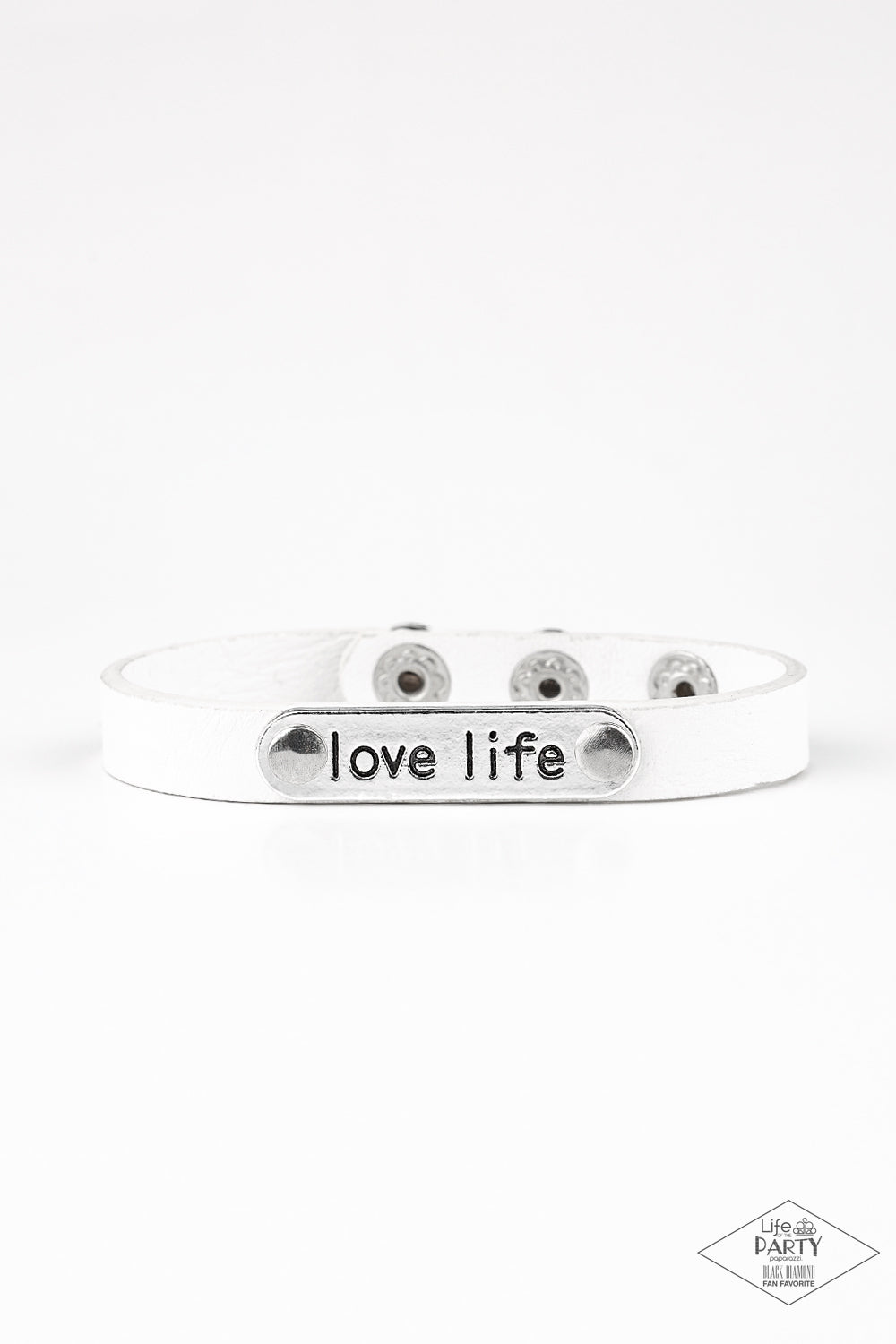 Love Life - White Leather Bracelet
