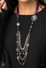 Load image into Gallery viewer, All The Trimmings - Purple Blockbuster Necklace
