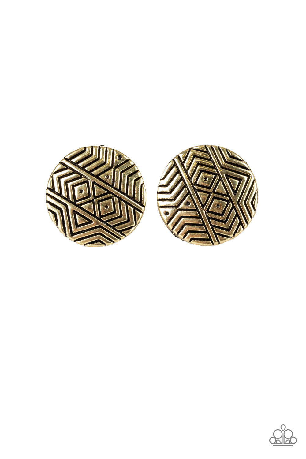 Bright As A Button - Brass Earrings