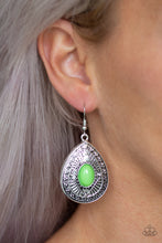Load image into Gallery viewer, Tropical Topography - Green Earrings
