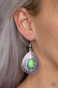 Tropical Topography - Green Earrings