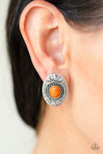 Load image into Gallery viewer, Stone Tiki - Orange Earrings
