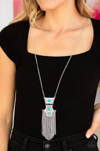Totem Tassel - Blue Necklace