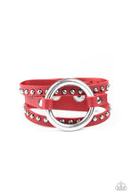 Load image into Gallery viewer, Studded Statement-Maker - Red Bracelet
