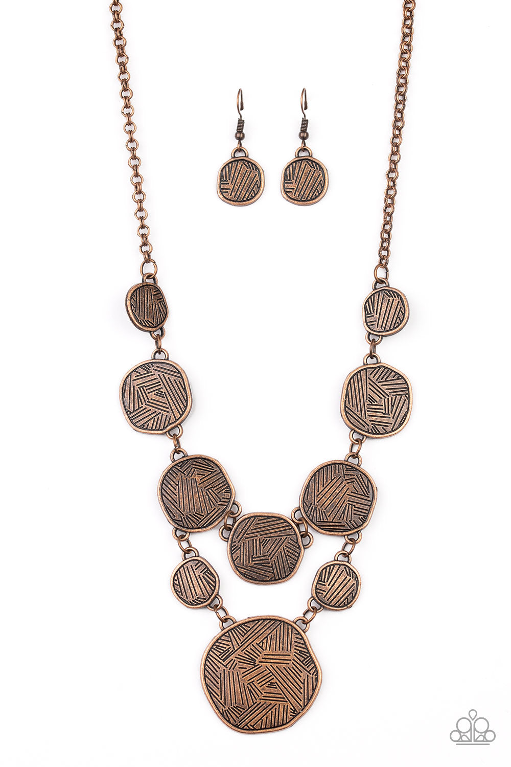 Metallic Patchwork - Copper Necklace