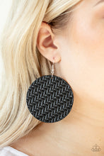 Load image into Gallery viewer, Plaited Plains - Black Earrings
