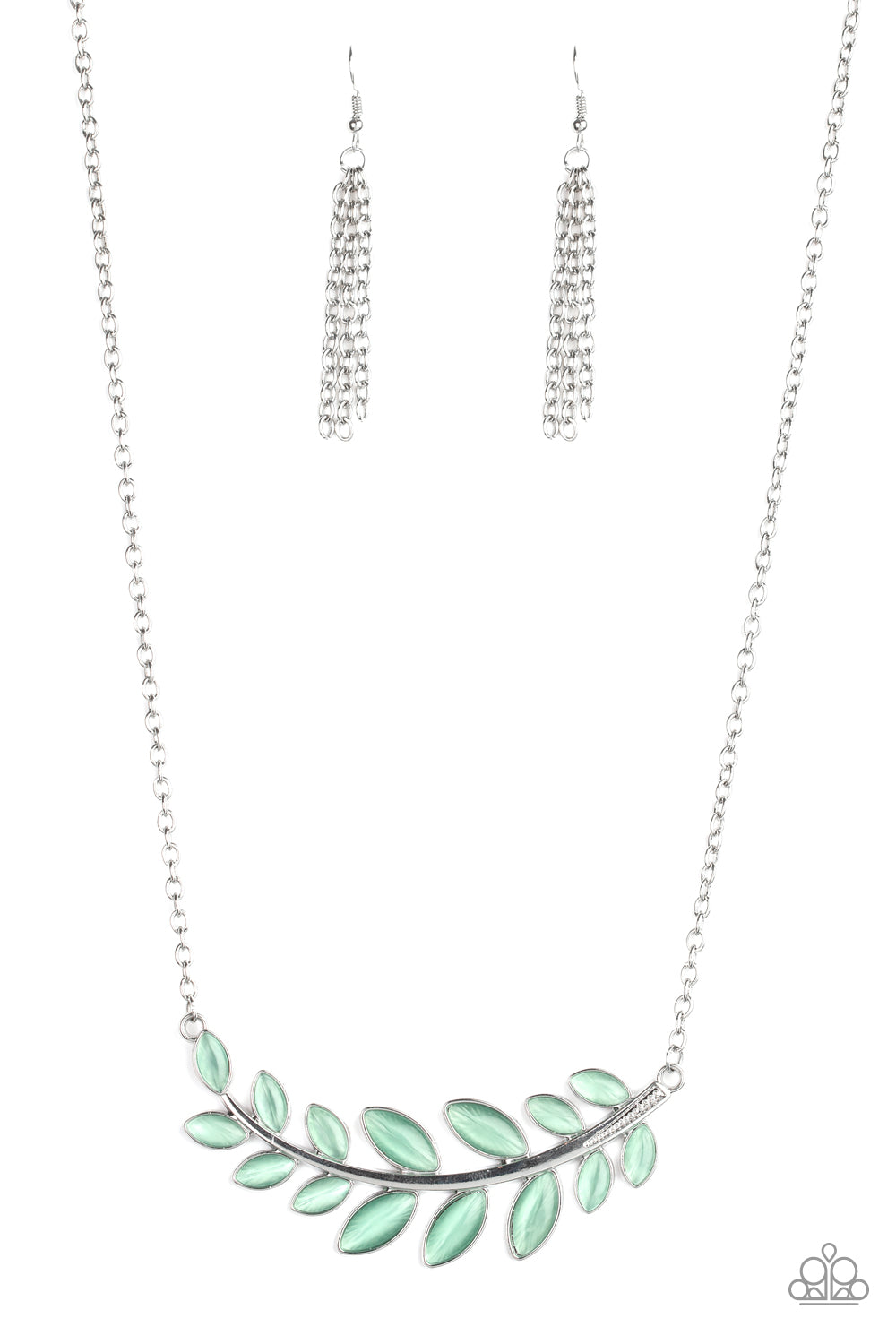 Frosted Foliage - Green Necklace