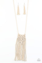 Load image into Gallery viewer, Macrame Mantra - White Necklace
