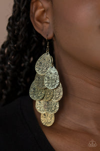 Hibiscus Harmony - Brass Earrings