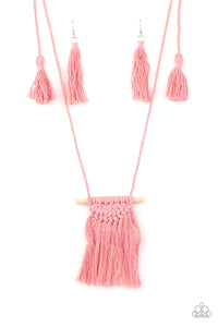 Between You and MACRAME - Pink Necklace