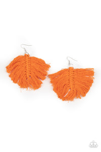Macrame Mamba - Orange Earrings
