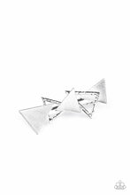 Load image into Gallery viewer, Know All The TRIANGLES - Silver Hair Clip
