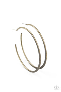 Flat Spin - Brass Earrings