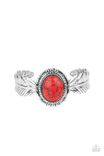 Load image into Gallery viewer, Western Wings - Red Cuff Bracelet
