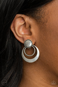Refined Ruffles - Clip On Silver Earrings