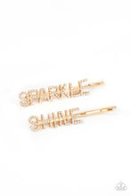 Load image into Gallery viewer, Center of the SPARKLE-verse - Gold Bobby Pins
