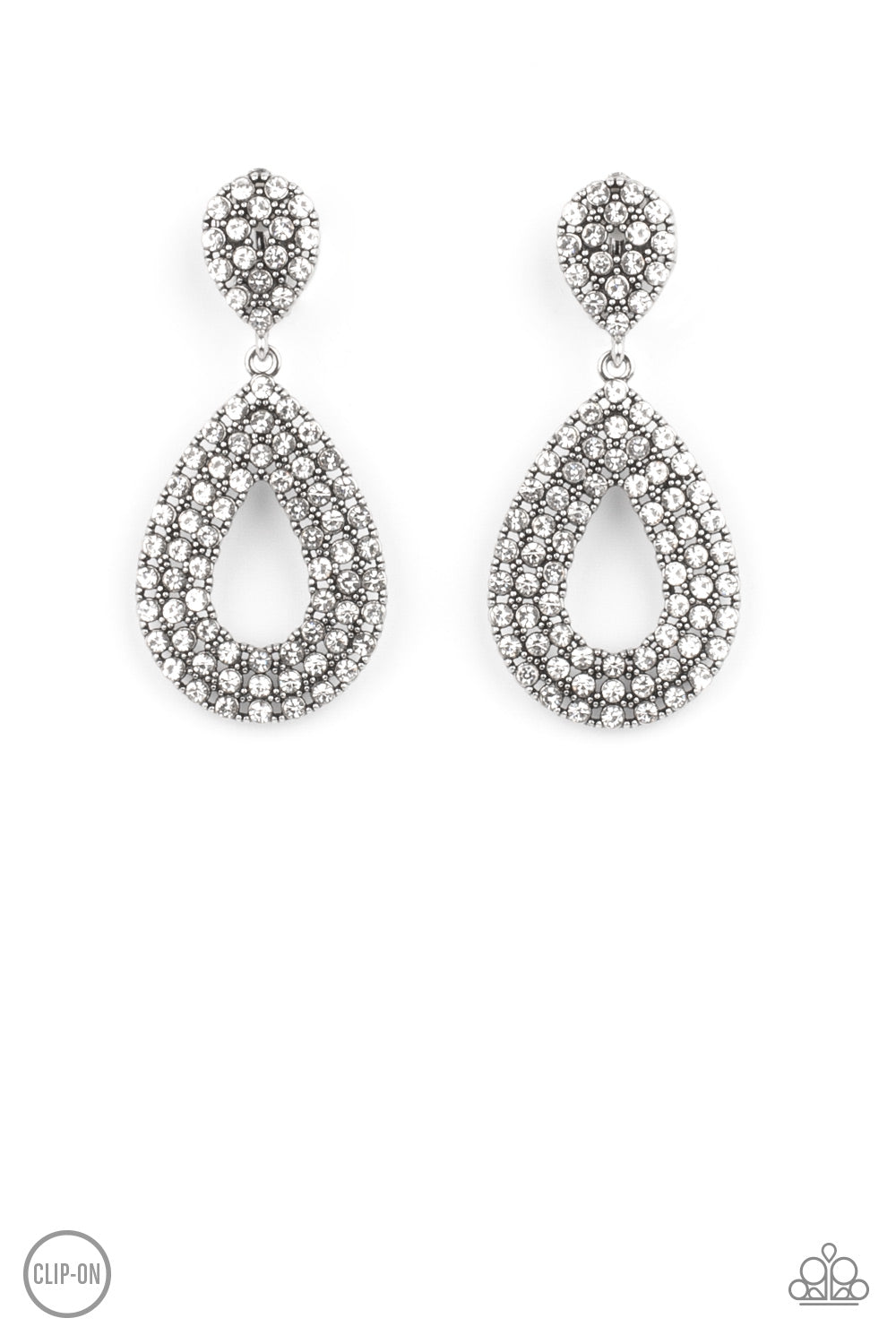 Pack In The Pizzazz - White ClipOn Earrings