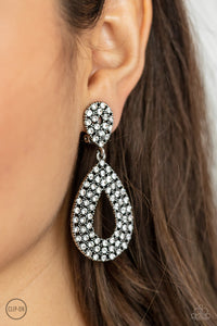 Pack In The Pizzazz - White ClipOn Earrings