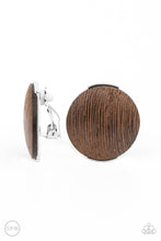 Load image into Gallery viewer, WOODWORK It - Brown ClipOn Earrings
