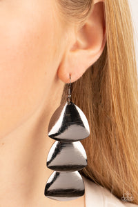 Modishly Metallic - Black Earrings