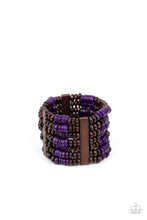 Load image into Gallery viewer, Vacay Vogue - Purple Wooden Bracelet
