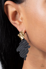 Load image into Gallery viewer, Crimped Couture - Gold &amp; Black Earrings
