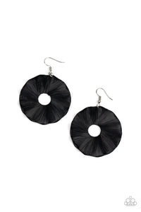 Fan the Breeze - Black Earrings