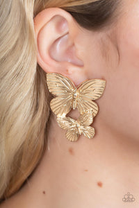 Blushing Butterflies - Gold Earrings