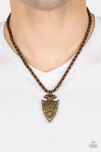 Load image into Gallery viewer, Get Your ARROWHEAD in the Game - Brass Mens Necklace
