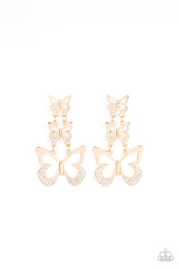 Flamboyant Flutter - Gold Earrings