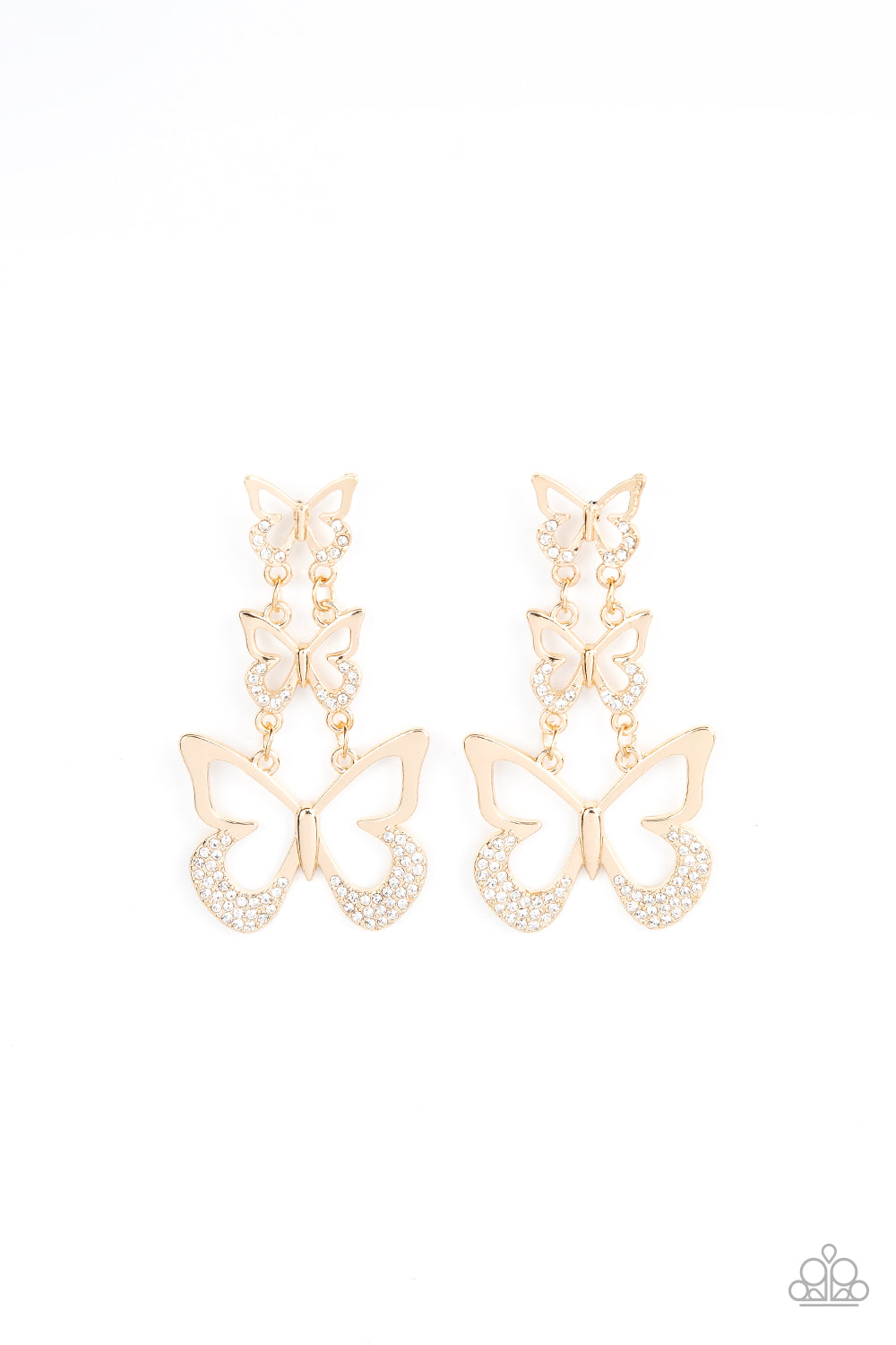 Flamboyant Flutter - Gold Earrings
